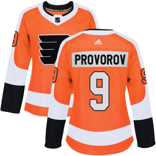 Adidas Flyers #9 Ivan Provorov Orange Home Authentic Women's Stitched NHL Jersey